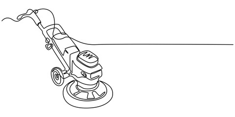 cleaning machine continuous one line drawing, Continuous single line sketch drawing of vacuum cleaner electric household appliance one line editable stroke vector illustration, One single line drawing