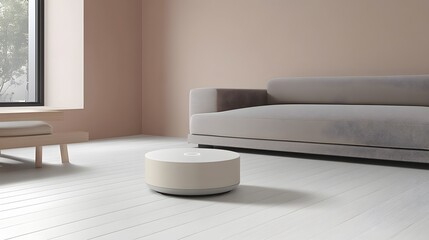 Modern Minimalist Living Room with Smart Home Device