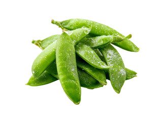 Fresh green sugar snap peas isolated on black background, Isolated On Transparent Background
