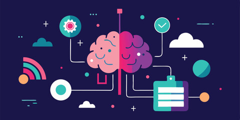 Creative brain power idea generation concept illustration
