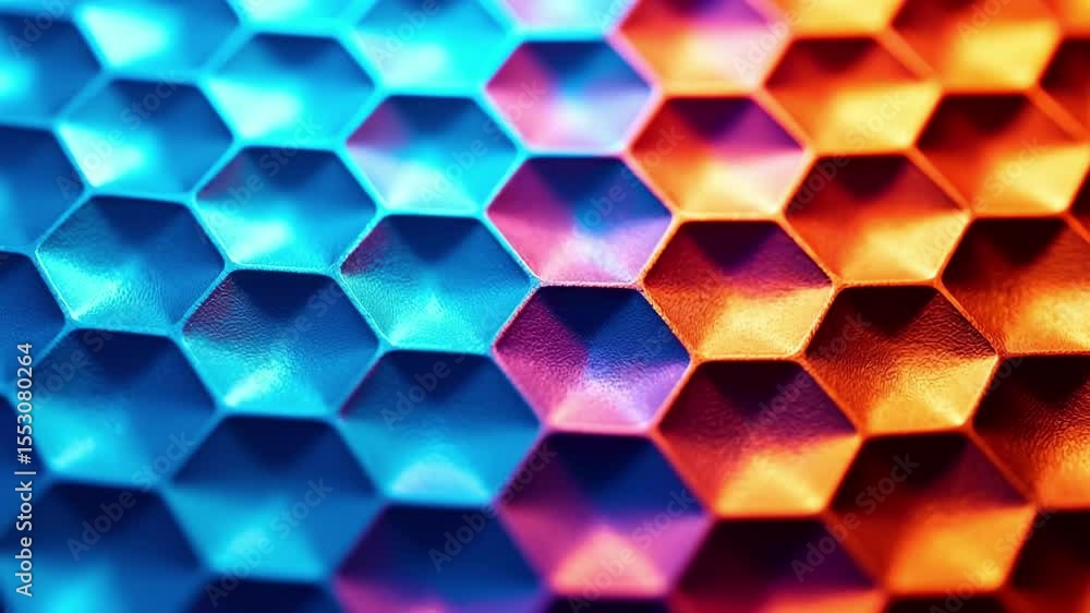 Poster Abstract Fluid Hexagonal Shapes with Fading Colors