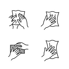 Hand take Tissue from Box. concept symbol in cartoon illustration vector isolated in white background Pro Vector