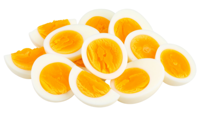 Boiled egg pieces isolated on transparent background. Png