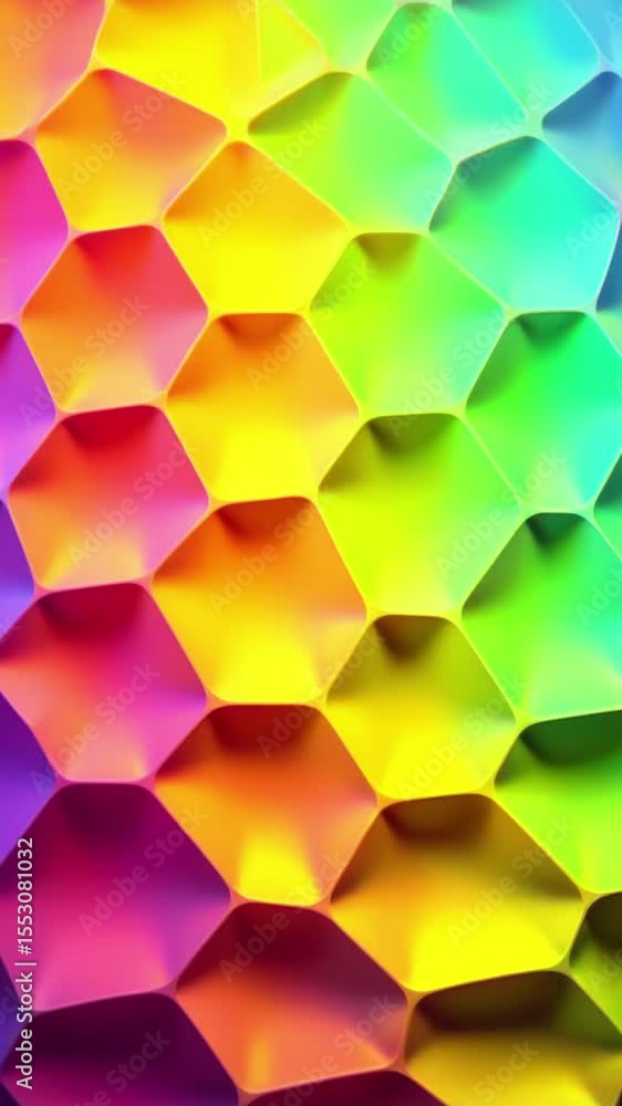 Aufkleber Abstract Fluid Hexagonal Shapes with Fading Colors