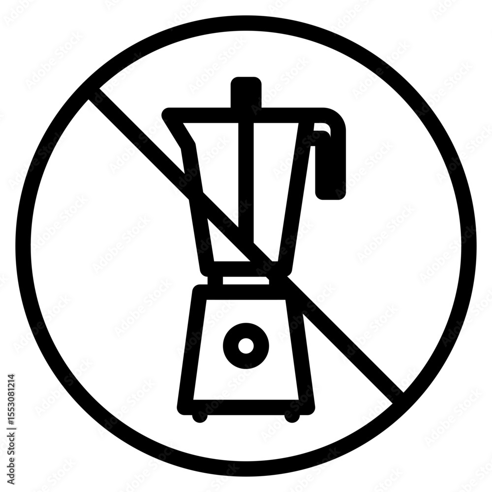 Poster a black and white no blender icon symbolizes the restriction of using the appliance perfect for sign