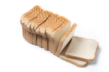 Sliced of White Bread isolated on white background
