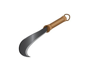 Vector design of a sharp tool similar to a knife and sickle called aruval knife which is usually used in South India as a tool and sharp weapon
