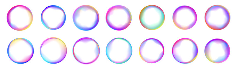 Set of round gradient, pink, purple color round wavy speed and motion lines on white transparent background. Can be used for badges, price tags, labels.	