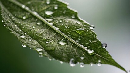 water drops on leaf