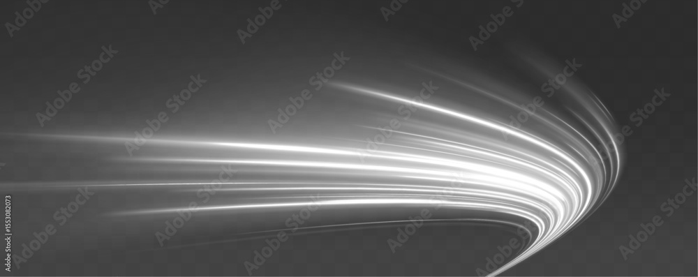 Poster white shiny sparks of spiral wave. imitation of the exit of cold air from the air conditioner. vecto