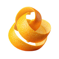 Orange Peel Spiral on Transparent Background