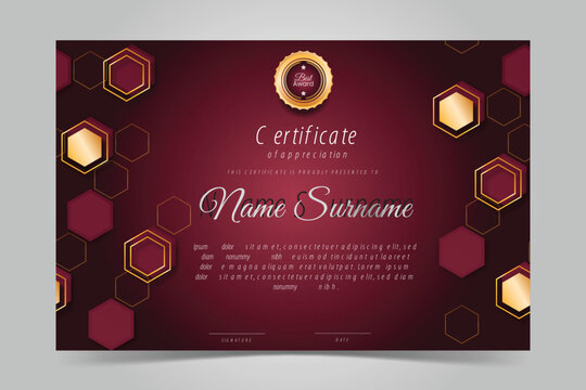Red certificate template
