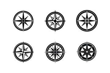 Fototapeta premium compass silhouette vector illustration