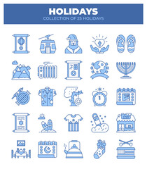 Holidays. Collection of 25 Holiday Icons