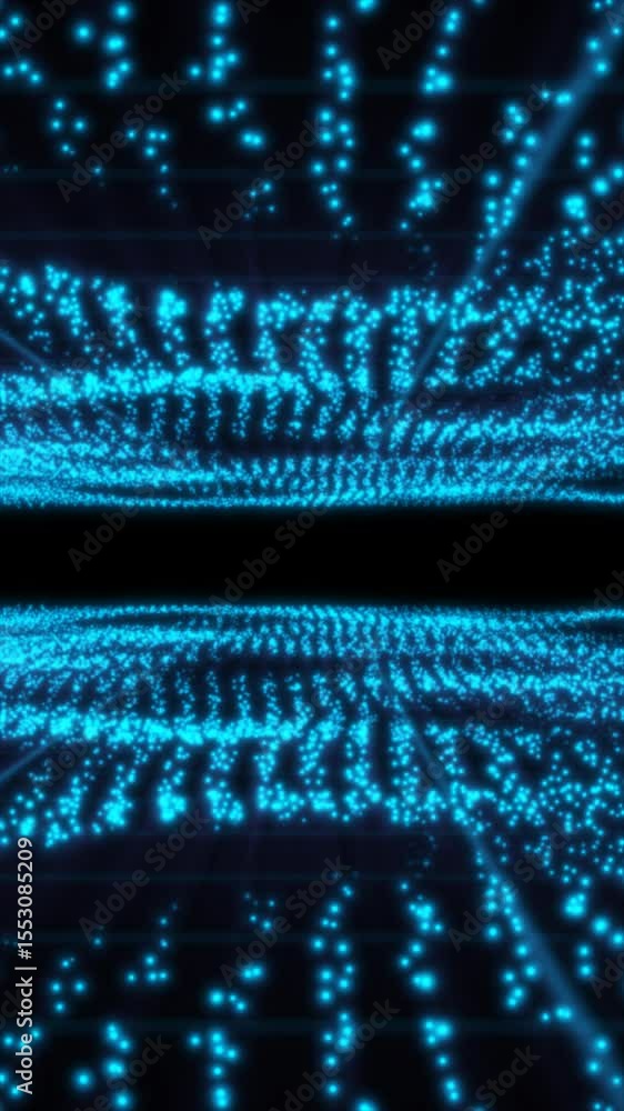 Poster vivid blue light displays form intricate patterns, enhancing the atmosphere of a captivating virtual