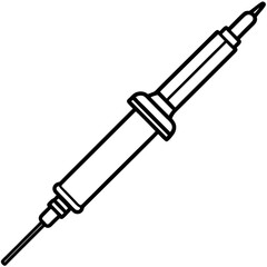 Minimalist Soldering Iron Line Illustration