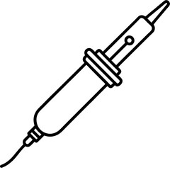 Minimalist Soldering Iron Line Illustration