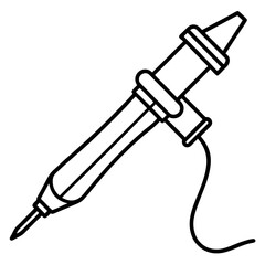 Minimalist Soldering Iron Line Illustration