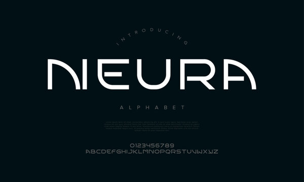 Sleek and futuristic sans serif font with clean lines and curved endings, perfect for digital branding