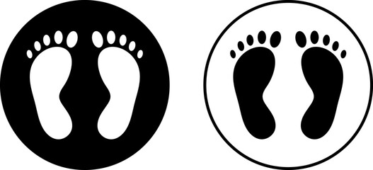 footprints icon set. Step footprints paths. footstep prints steps symbol. Foot imprint icon collection. representing walking symbols