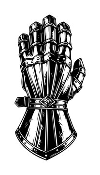 Knight gauntlet &ndash; medieval armor glove vector illustration