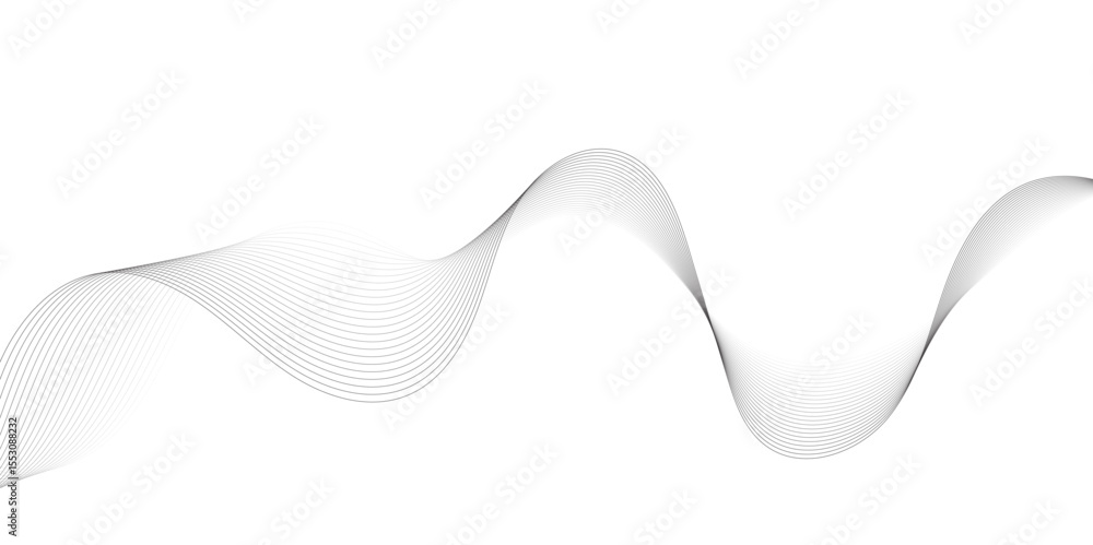 Leinwandbilder Abstract grey, white smooth element swoosh speed wave modern stream background. Wave with lines created using blend tool. Abstract frequency sound wave lines and twisted curve lines background.	
