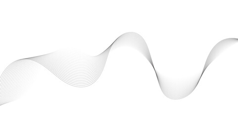 Abstract grey, white smooth element swoosh speed wave modern stream background. Wave with lines created using blend tool. Abstract frequency sound wave lines and twisted curve lines background.	
