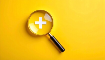 Obraz premium magnifying glass on yellow bnackground