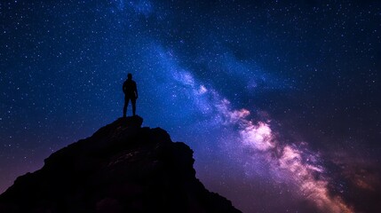 Fototapeta premium Hikers Silhouetted on Dark Rock Formation Outdoors Adventure Concept Image