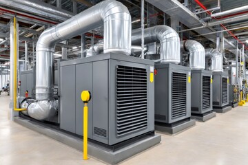Industrial air conditioning system cooling manufacturing facility