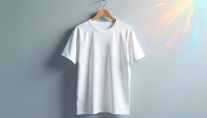 White cotton t-shirt on a hanger