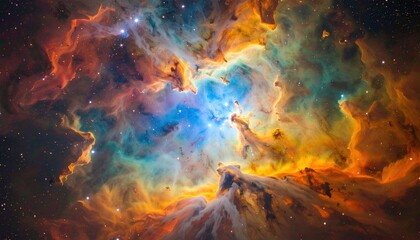 Stunning Colorful Nebula With Stars In Space