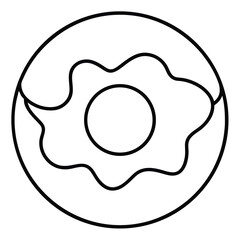 Chocolate Donut Line art icon vector illustration 