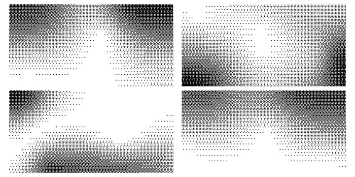Trendy pixelated bitmap texture. Halftone gradient in Y2K style. Vector pixel template.