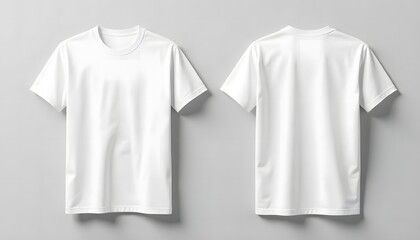 White blank cotton t shirt template front and back view for men casual fashion design