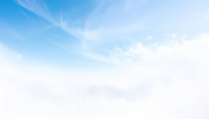 Fototapeta premium Bright Blue Sky With Fluffy White Clouds