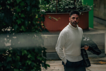 adult man on a visit or tourist trip
