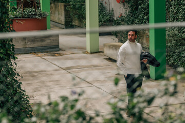 adult man on a visit or tourist trip