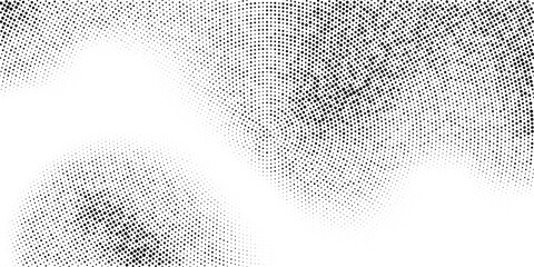 Abstract radial halftone gradient texture. Vector concentric dotted grunge background for poster, overlay, cover, card. Pixelated retro backdrop