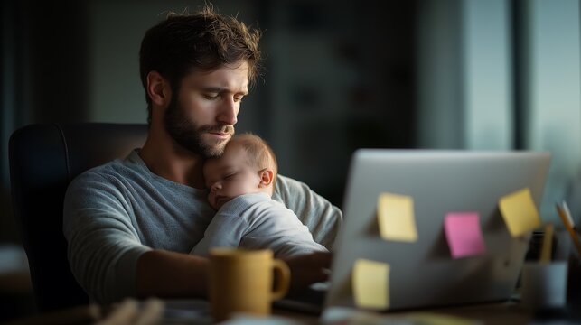 Working Dad Balancing Fatherhood and Work from Home
