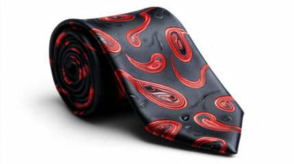 Elegant Paisley Tie on Transparent Background