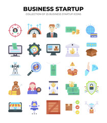 25 Business Startup Icons. Flat Design Collection