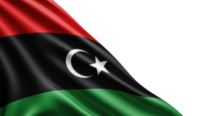 libyan flag isolated on transparent, png