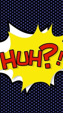 Comic book style animated cartoon flashes with words depicting cries. Green screen chroma key transitions. 