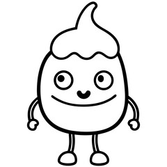 cartoon character chef line art vector