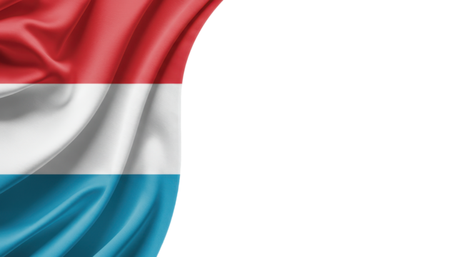Luxemboug National Flag waving montenegro flag isolated on transparent, png