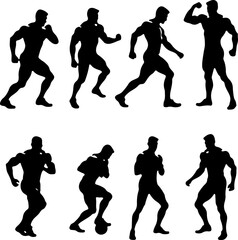 Fototapeta premium American football, football, players, NFL, trophy, vector bundle