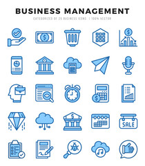 Set of Two Color Business Management Icons. Two Color art icon. Vector illustration