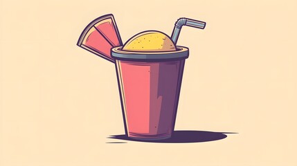 Refreshing Summer Watermelon Smoothie Drink in Cup