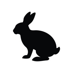Obraz premium Cute Sitting Rabbit Pet Silhouette Isolated Vector Illustration.